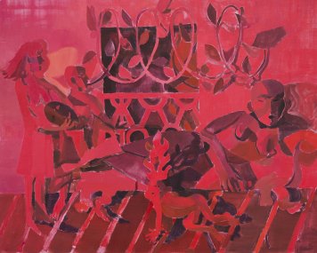 Červený pokoj, 2019, olej na plátně, 160x200cm
