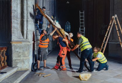 Snímaní kříže, 2019, olej na plátně, 170 × 250 cm