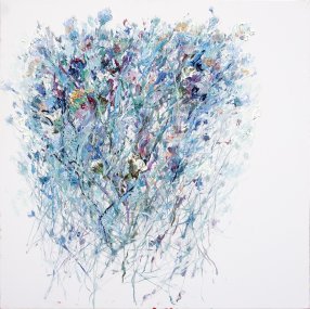 Polní květy, 2024–2025, olej na plátně, 100 x 100 cm