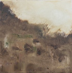 Za svahem, 2024–2025, olej na plátně, 50 x 50 cm