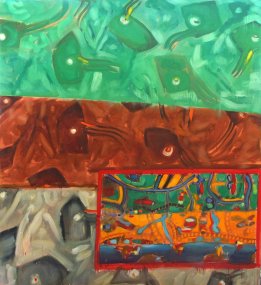 Potisky, z cyklu IKEA, 2004, olej na plátně, 200 x 180 cm, sbírka PPF